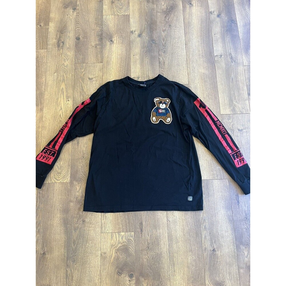 Southpole Mens XL long sleeve Red & Black 1991 Tesdy Bear MCMXCI shirt